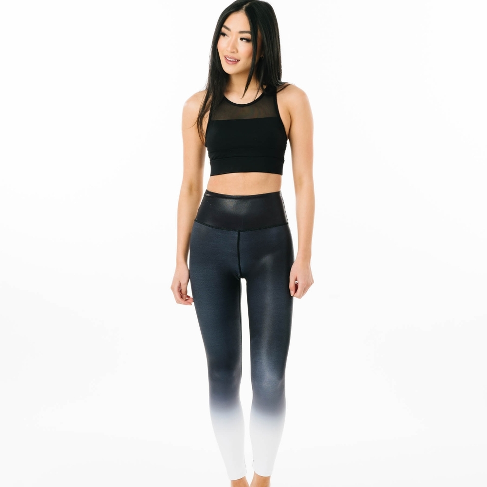 Zyia Black Metallic Ombre LnT Leggings